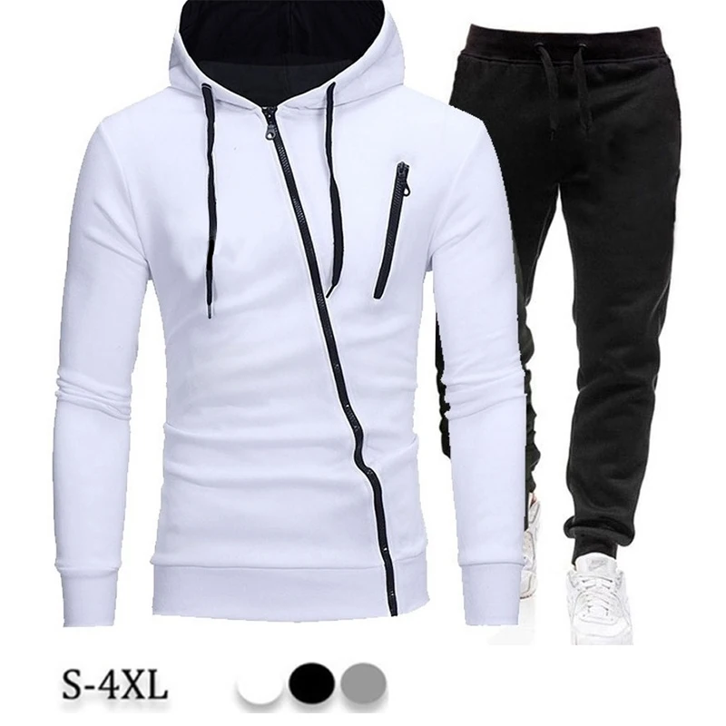 Комплект спортивной одежды для отдыха мужской, свитшот на молнии с капюшоном и штаны, комплект из 2 предметов