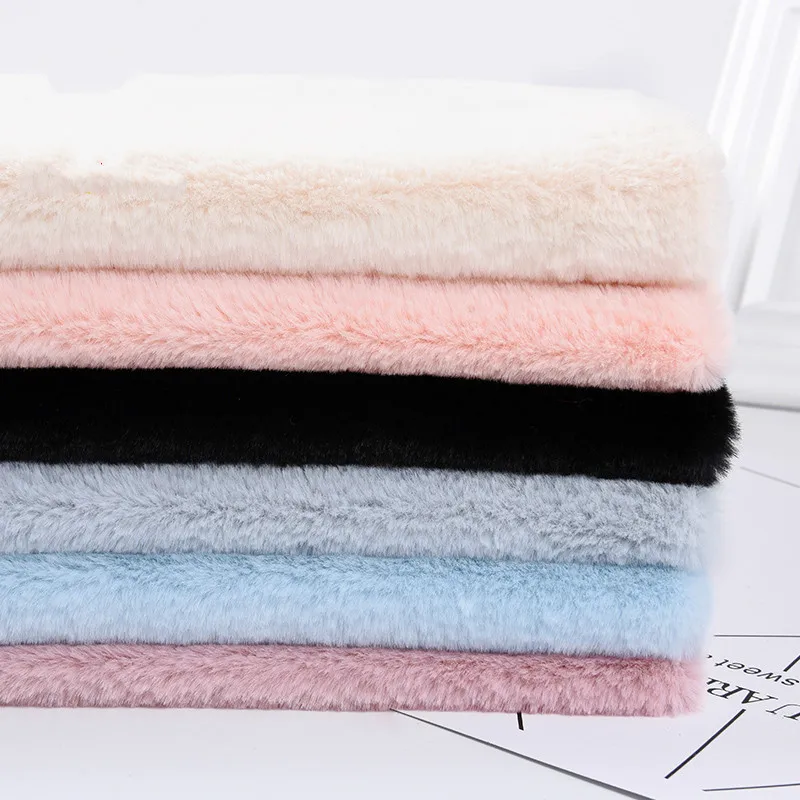 50X165cm 8mm Pile Faux Rabbit Fur Fabric 100% Polyester Super Soft Plush Fabric For Patchwork Clothes Toys Sewing Material