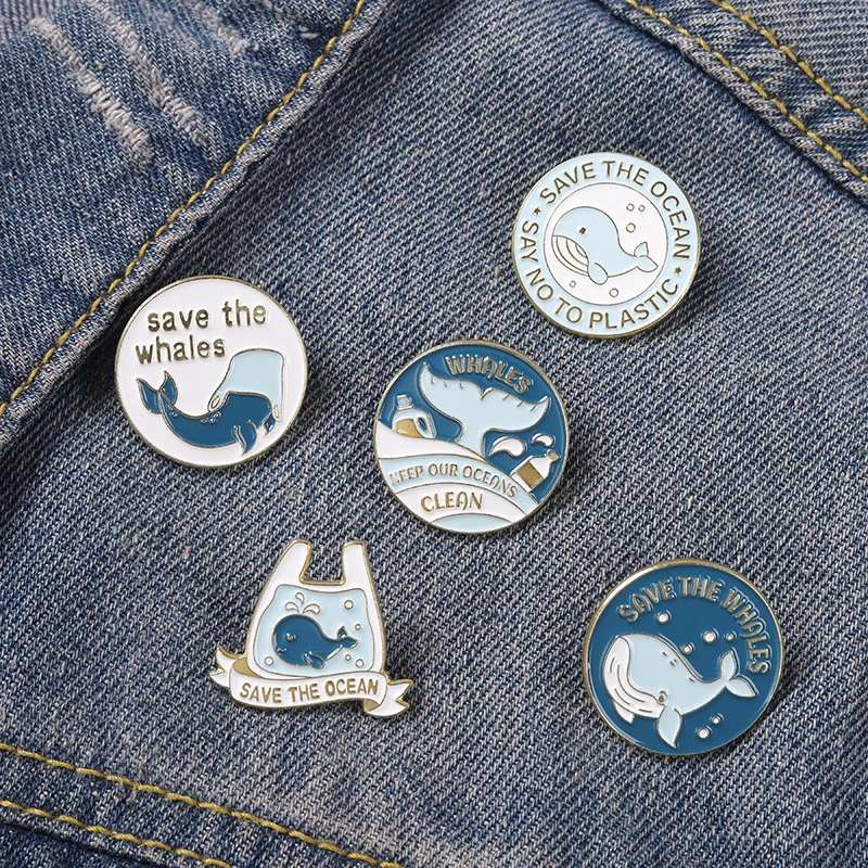 

Cartoon Whale Enamel Pins Ocean Blue Brooches Cute Backpack Clothes Lapel Pin Badge Metal Jewery Gift for Kids Friends Wholesale