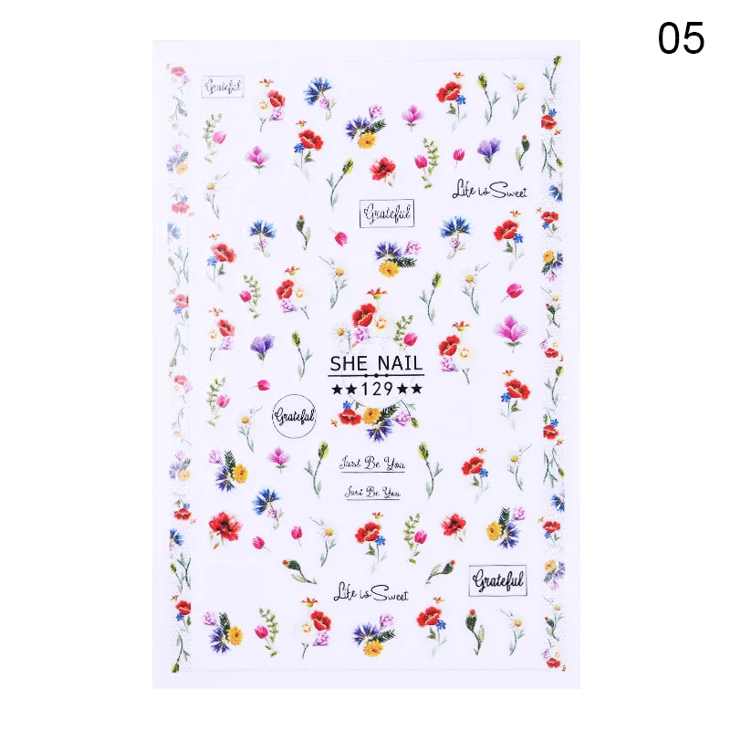 Цветы гортензии наклейки для ногтей переводные смешанные узорами дизайн бумаги