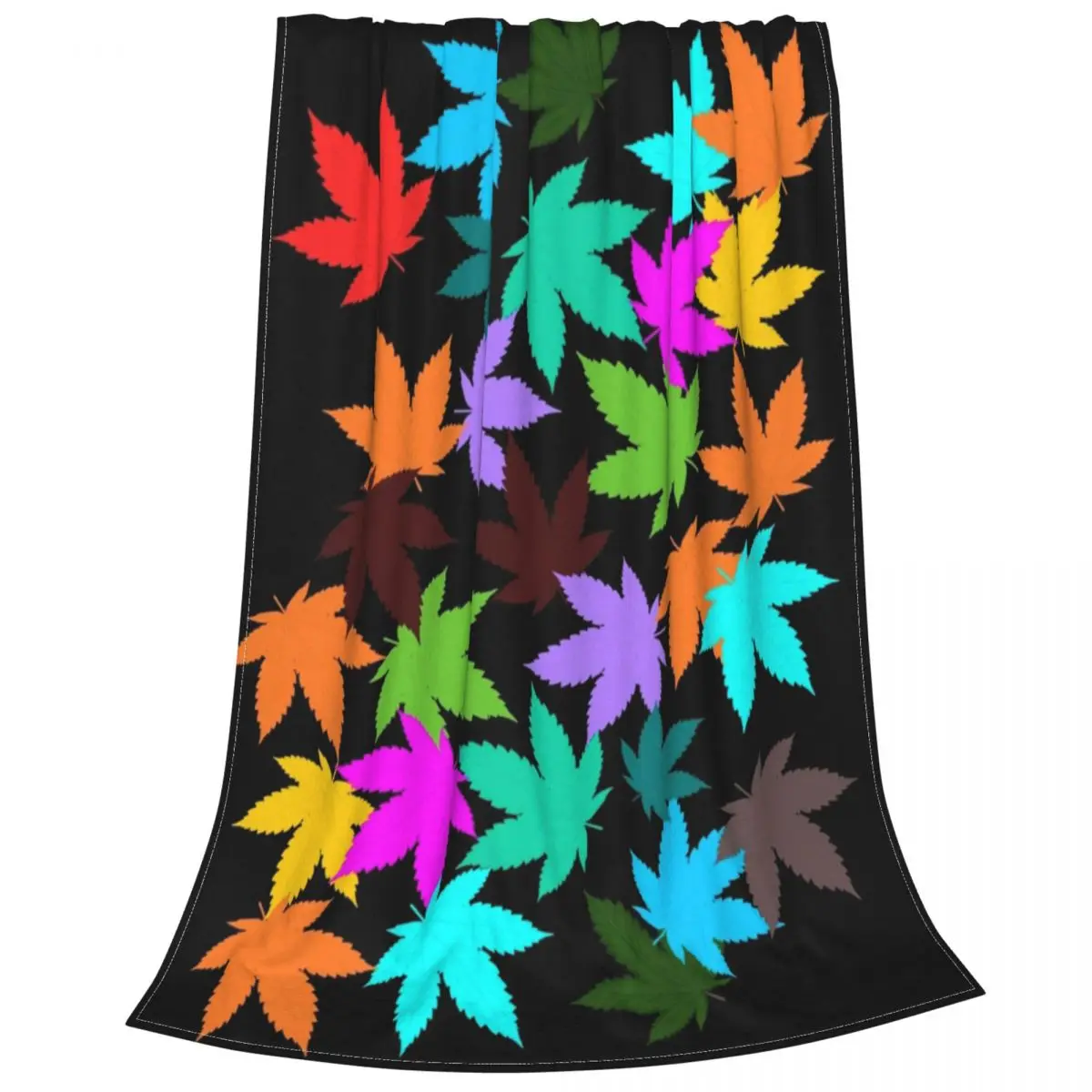 

Weed Leaf Colourfull Blankets Fleece Decoration Herb Portable Soft Throw Blanket for Home Bedroom Quilt