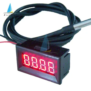 0.36 inch LED Digital Mini Thermometer Temperature Tester Meter with DS18B20 NTC Sensor waterproof Probe -55C-125C Red Display