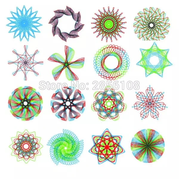 Набор игрушек для рисования Spirograph с 3 ручками + 22 аксессуарами спиральные