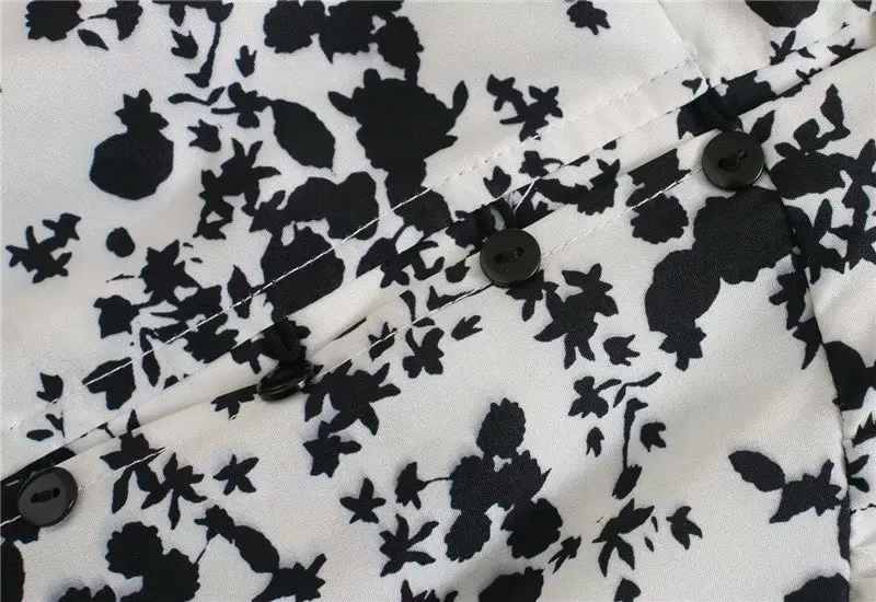 Женское повседневное длинное платье элегантное с цветочным принтом v-образным