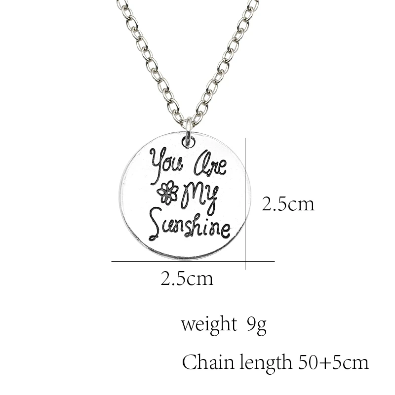 

Fashionable Simple Female Necklace Round Carved Black Letter Pendant Alloy Personality Men And Women Jewelry Gift Direct Sales