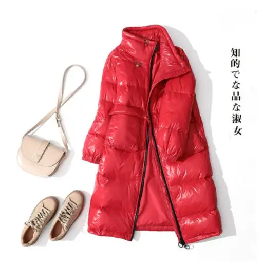 Красный 90% Witte Eend Donsjack Vrouwen Dikke Lange зима Jas Vrouwen Koreaanse Vrouwelijke пуховик Jas Moncler Femme - Цвет: Красный