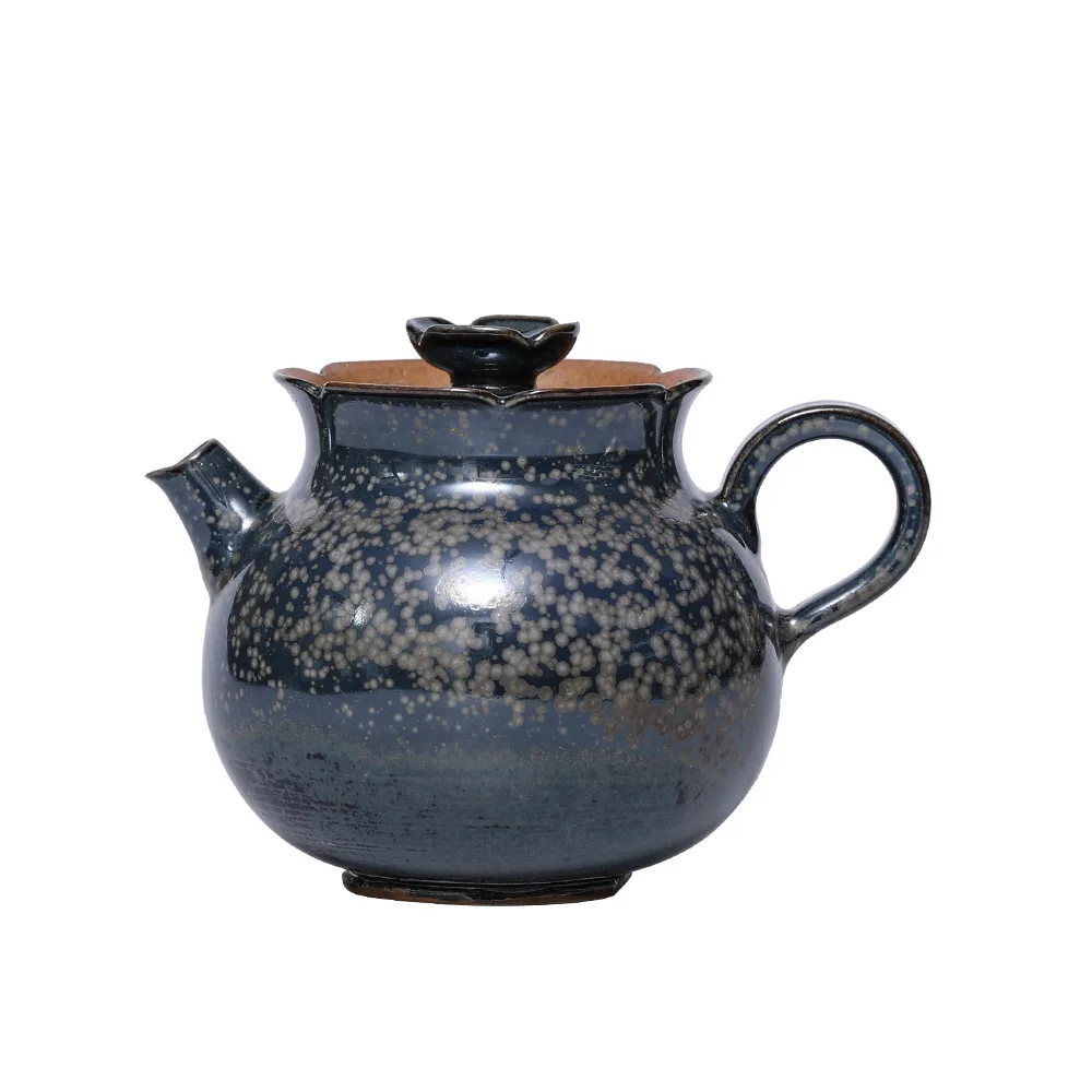 

180ml Flower pot Chinese Retro Handmade Random Texture Color Glaze High Temperature Firing Ceramic Teacup Porcelain teapot
