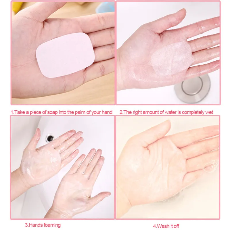 20 шт. дорожная бумага для мыла моющая ручная ванна чистые ароматизированные