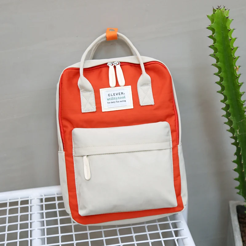 orange beige Многофункциональный женский рюкзак Модный молодежный корейский стиль сумка на плечо рюкзак для ноутбука школьные сумки для подростков девочек мальчиков путешествия - Цвет: orange beige