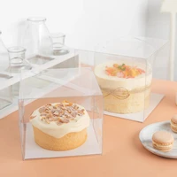 10pcs plastic box transparent cake box with handle bake case dessert cake packing box for shop wedding birthday supplies
