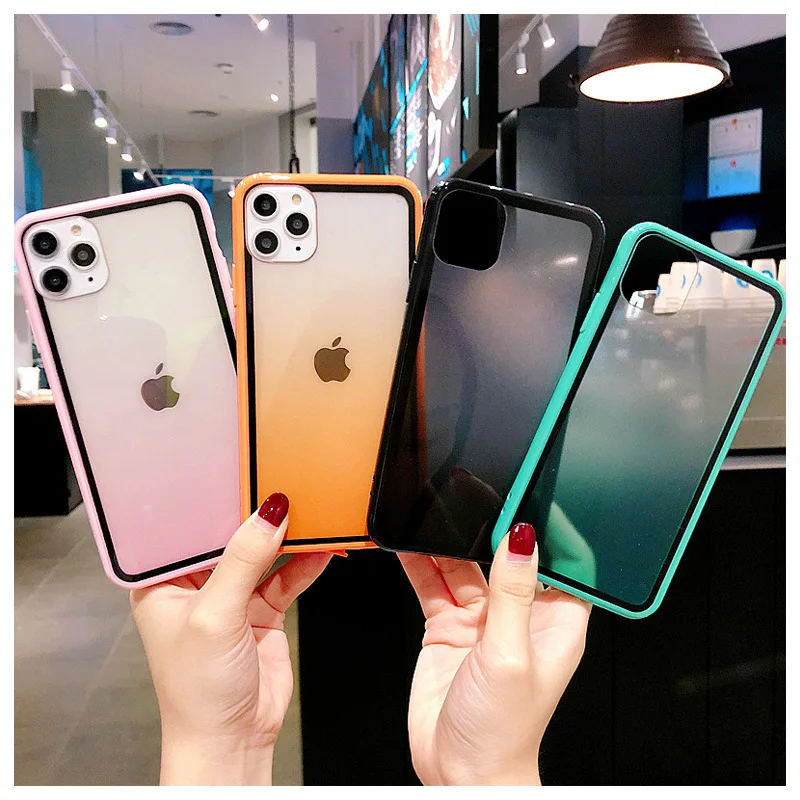 Силиконовый чехол для телефона iPhone 11 Pro Max X XS XR модный градиентный чехол-накладка 7