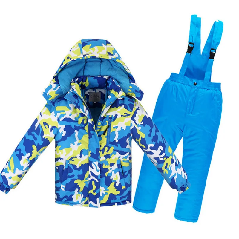 Детский комплект зимней лыжной одежды утепленный теплый лыжный костюм куртка и