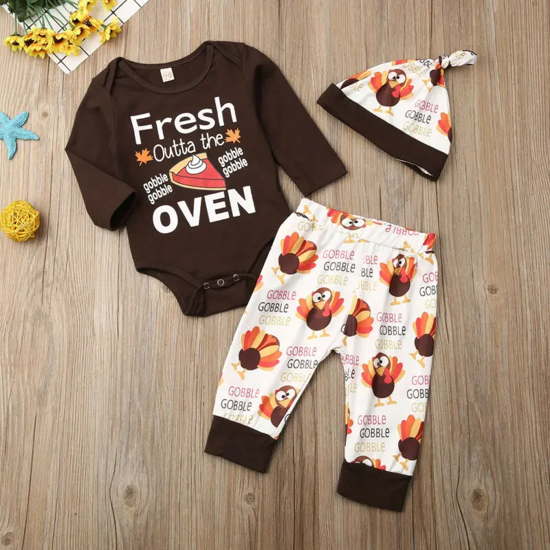 Осенний комбинезон на День Благодарения для новорожденных мальчиков и девочек