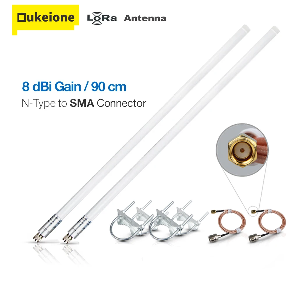 

2pcs 8dBi LoRa Antenna Gain Gateway Outdoor Glass Fiber Antenna Ultra Distance Transmission 868MHz 915MHz for Helium HNT Miner