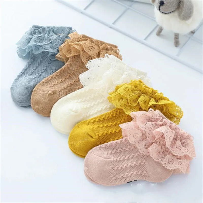 2020 носки для новорожденных кружевные однотонные до щиколотки хлопковые мягкие
