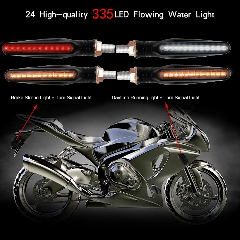 Поворотники светильник 24x335Smd хвостовой мигатель Led струящаяся вода мигалка Ip68