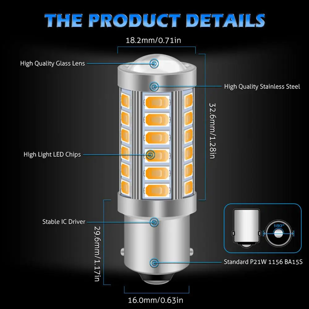СВЕТОДИОДНЫЙ Автомобильный светильник Katur 4x5630 SMD 1156 BA15S P21W 33 светодиодных лампы