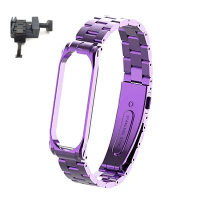 with tool Hangrui mi band 4 сменный металлический ремешок из нержавеющей стали браслеты mi Band 4 ремешок для Xiaomi mi band 4 - Цвет: with tool