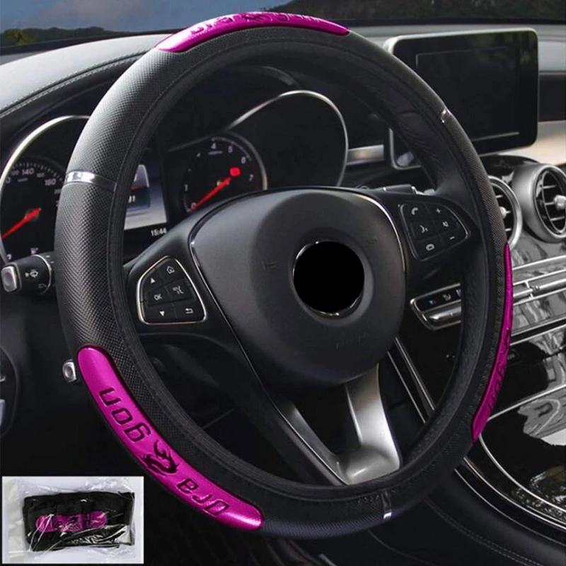 

Universal Leather Car Steering Wheel Cover 38CM Car-styling Sport Auto Steering Wheel Covers Anti-Slip Automotive Accessories
