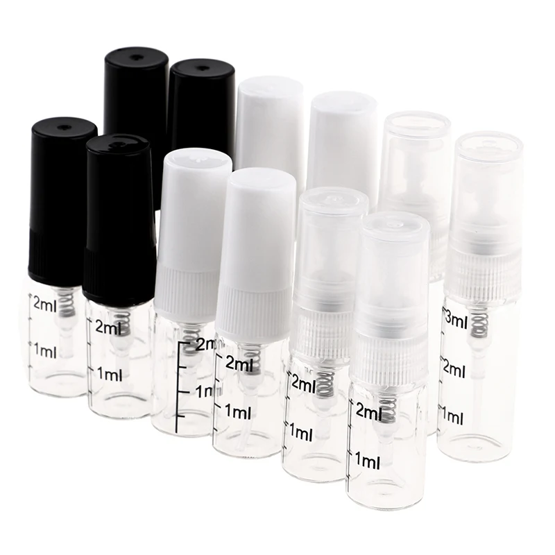 

2pcs/setTransparent Glass Spray Bottle 2/3ML Spray Bottle Small Cosmetic Packing Atomizer
