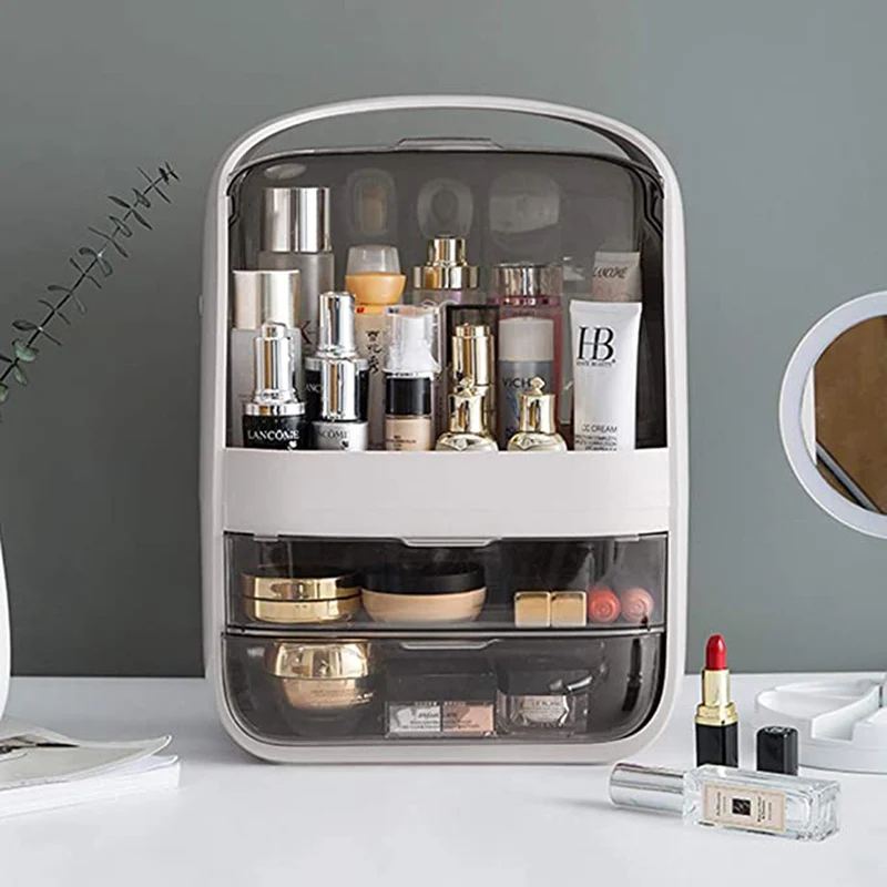 Органайзер для косметики настольная пластиковая коробка хранения с двумя
