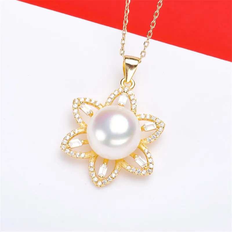 

Jewelry Handwork Pendant Base S925 Sterling Silver Pearl Pendant Accessories And Parts Findings Jewelry For DIY Fittings Women
