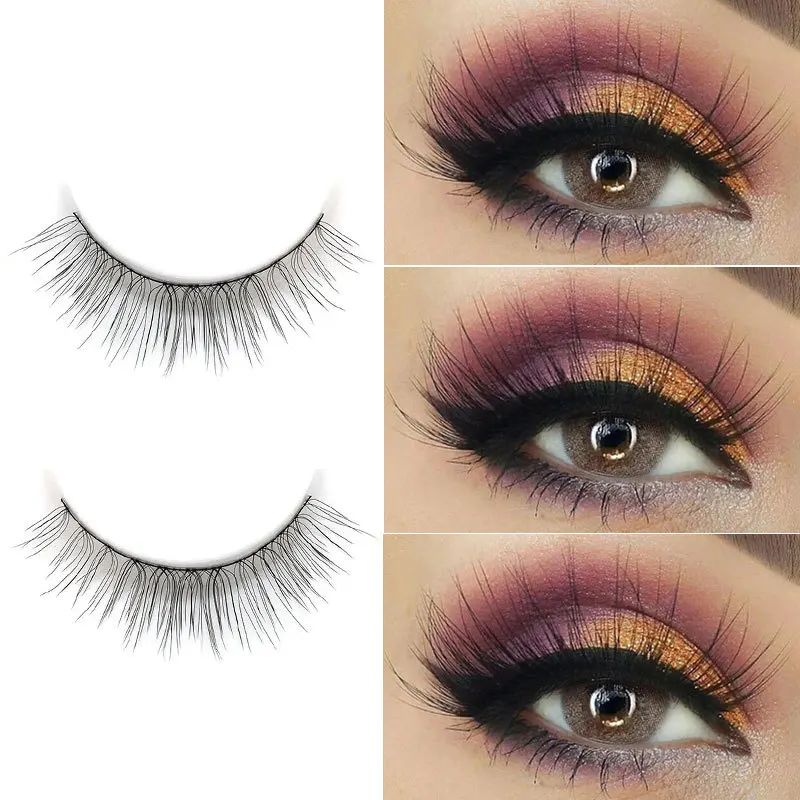 Набор натуральных длинных накладных ресниц ручной работы 5 пар|Накладные