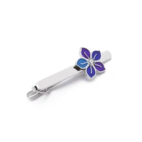 fashion mens neckline tie clip blue color flowers high quality french inch shirt suit groom groomsman tie clip business