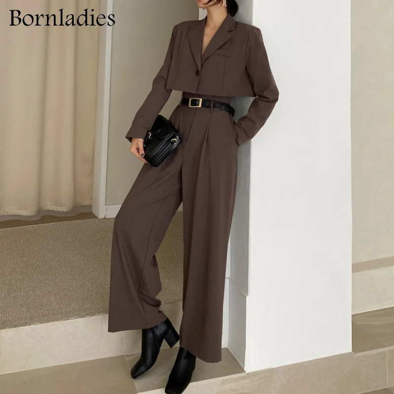 Женский офисный костюм Bornladies винтажный комплект из двух предметов короткий