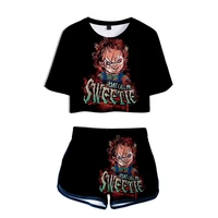 seed of chucky 3d pop shorts and t shirts ghost doll women two piece sets cool print horror movie girls crop top clothes