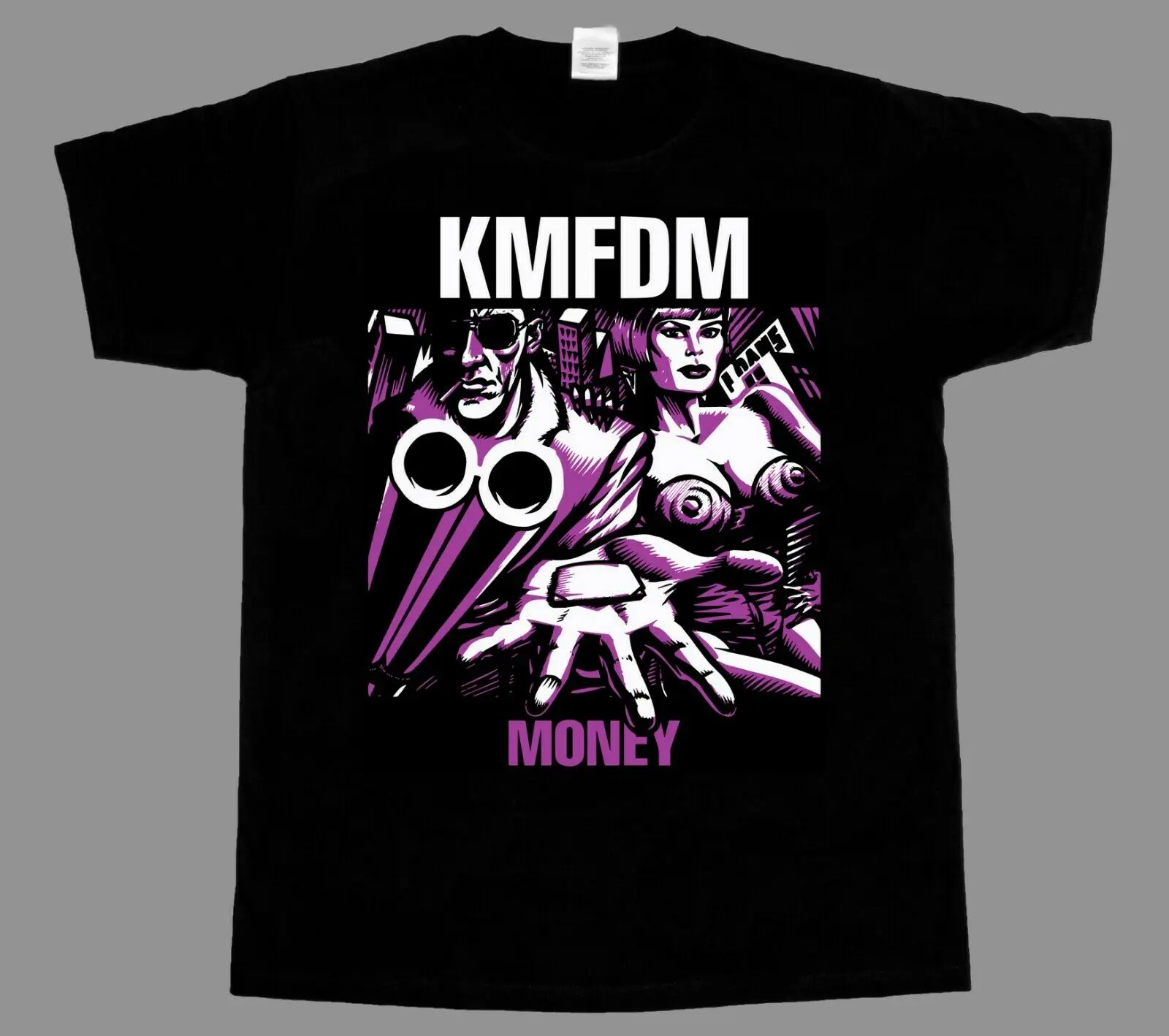 Новая Черная футболка с коротким рукавом KMFDM Money брендовая одежда лето 2019|Мужские