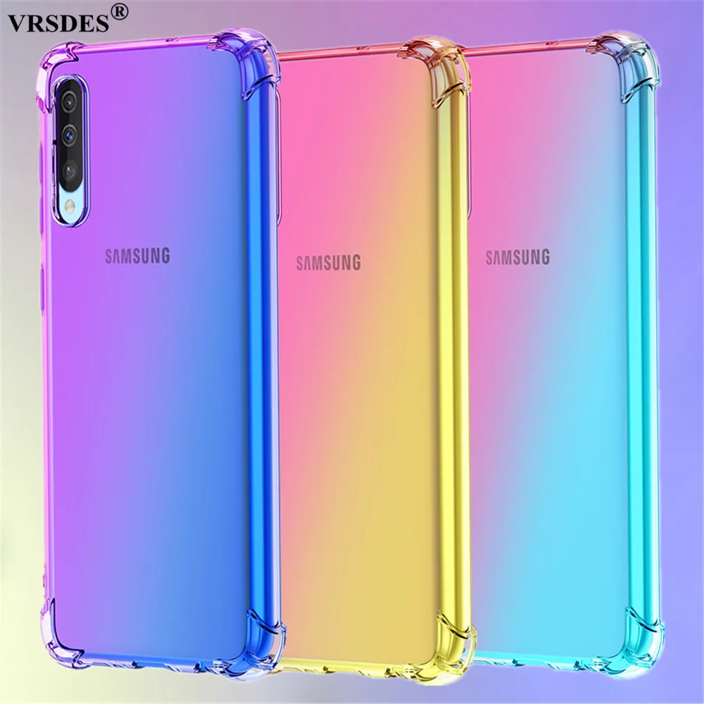 Градиентный цветной чехол для телефона Samsung Galaxy A90 5G A80 A70 E A20 A10 роскошный