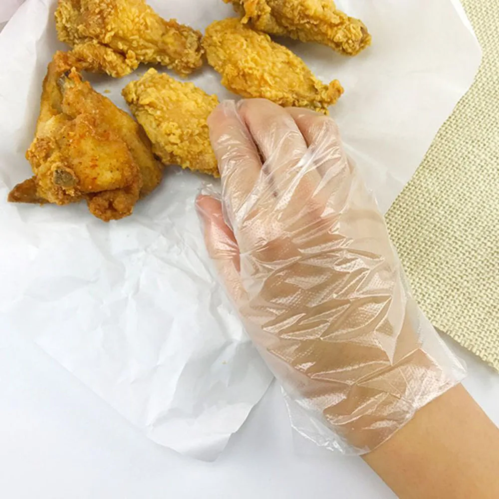 100 шт./пакет прозрачные одноразовые перчатки для мытья посуды Кухня сад детей |