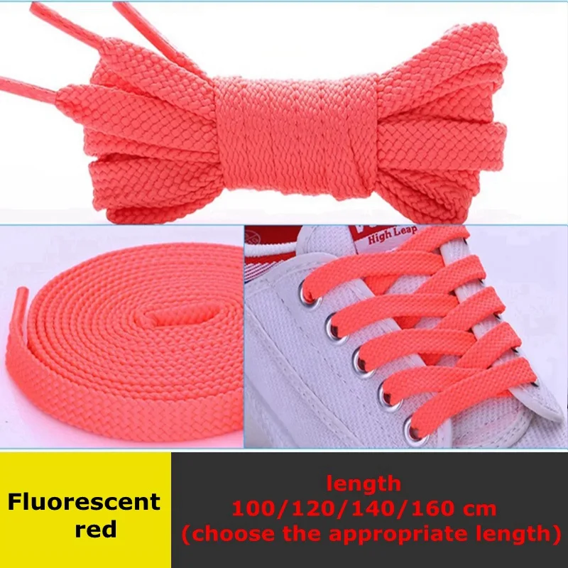 Fluorescent red 1 пара классических плоских шнурков, двойные полые тканые шнурки для обуви 100 см/120 см/140 см/160 см, шнурки для спорта и отдыха на открытом воздухе - Цвет: Fluorescent red