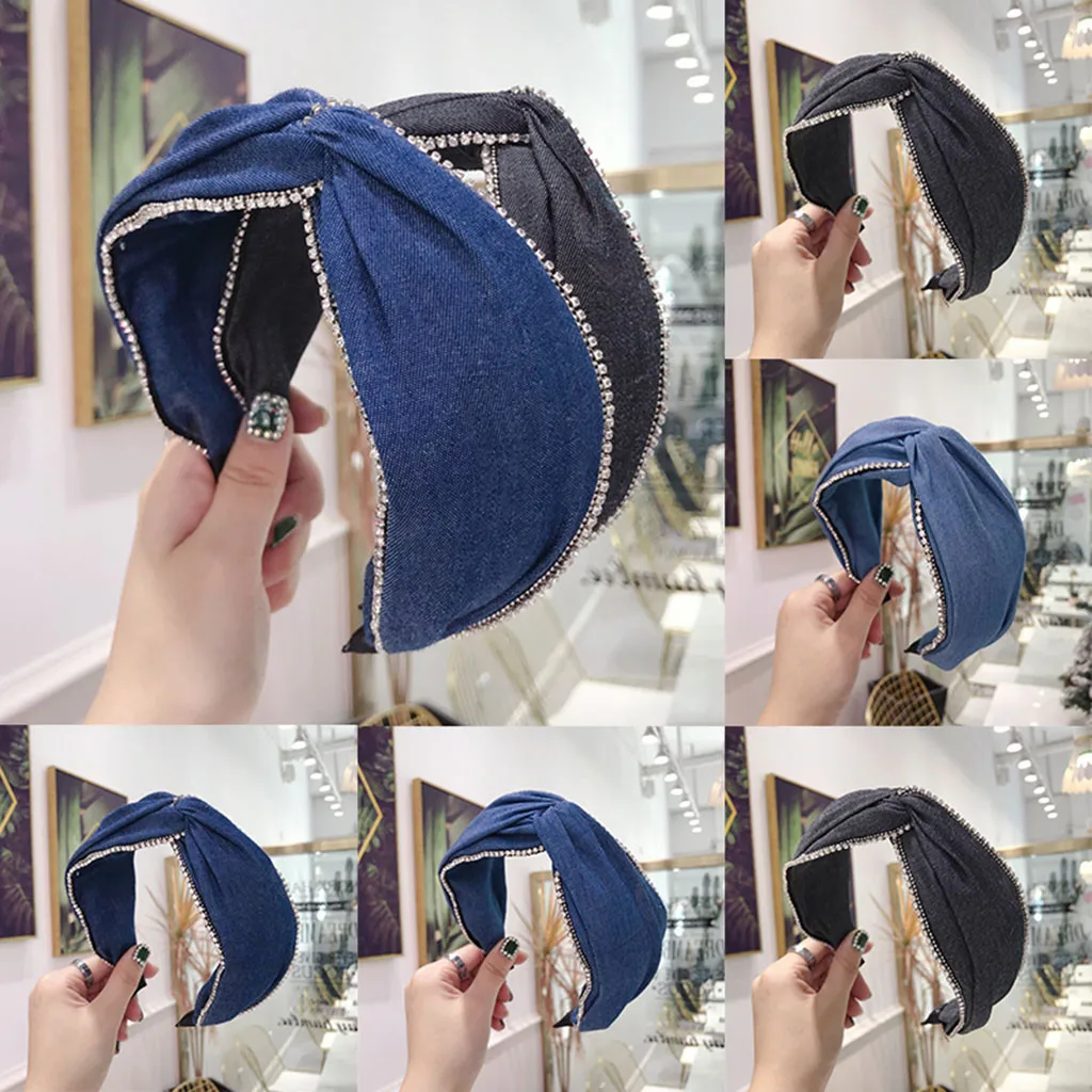 Стразы дизайнерские женские аксессуары для волос повязка на голову с бантом