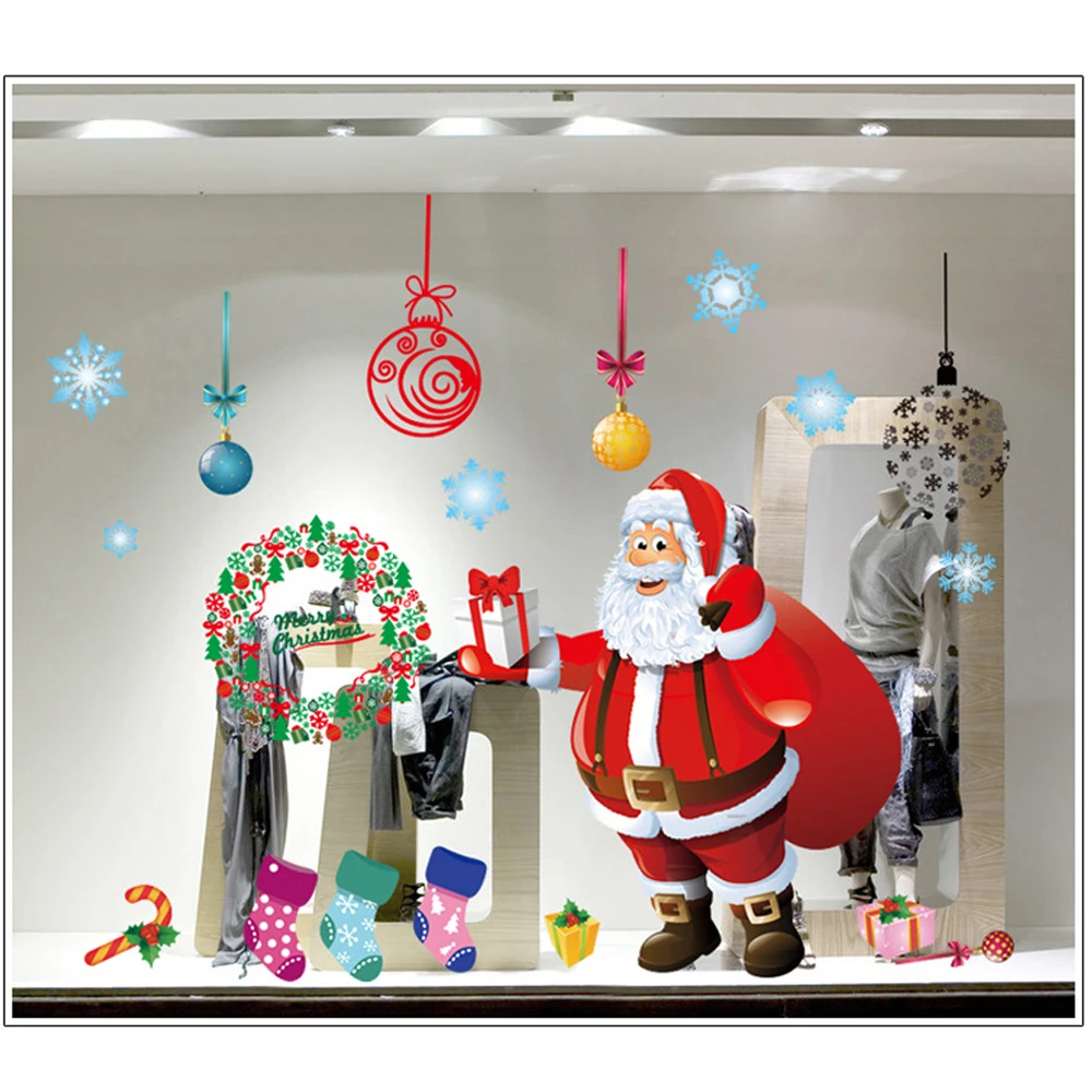 

Christmas Stickers Wall Window Oversize Stickers Xmas Shop Decor Ornement Decals Windows Sticker Home Decoration