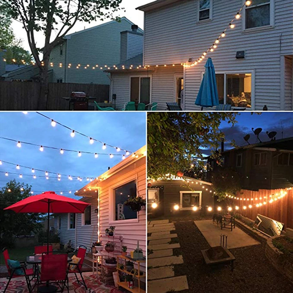 3.5M G40 Globe Bulb Christmas Lights Outdoor With 12 Clear Ball Garland Light Fairy Wedding Birthday Decoration Light