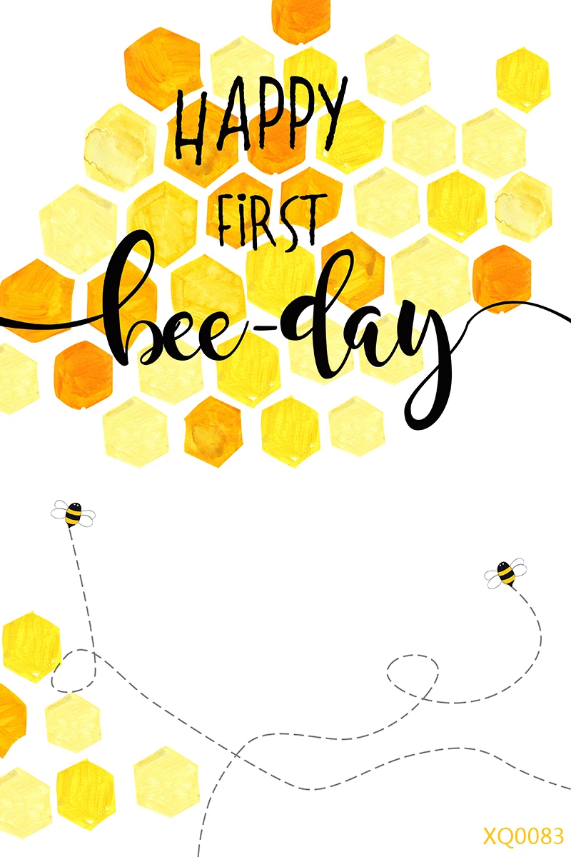 LEVOO фон для фотосъемки с изображением Happy первый пчелы день Baby Shower
