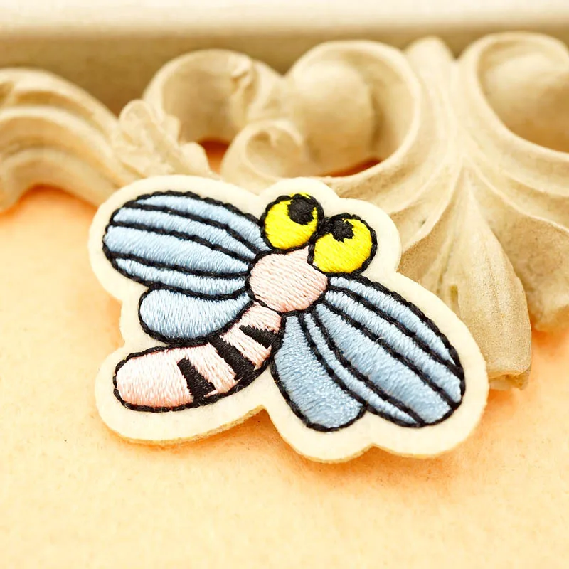 1 шт. Стрекоза (Размер: 3 3x4 см) нашивки для рукоделия тканевые значки вышитая