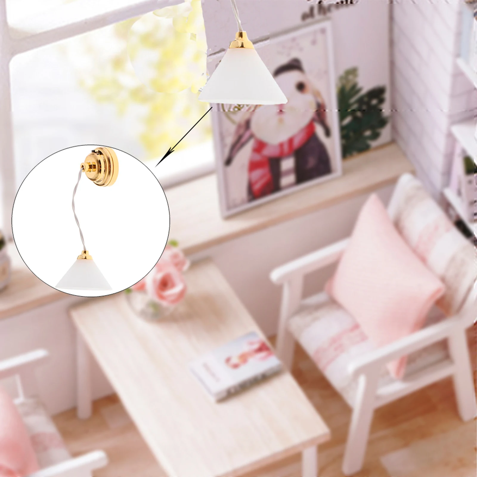 

Dolls House Exquisite Ceiling Lamp Light Model 1/12 Furnishings Accessory