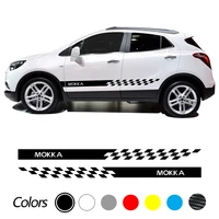 car door side skirt stickers for opel mokka x racing stripes sport body decoration exterior diy vinyl decals accessories
