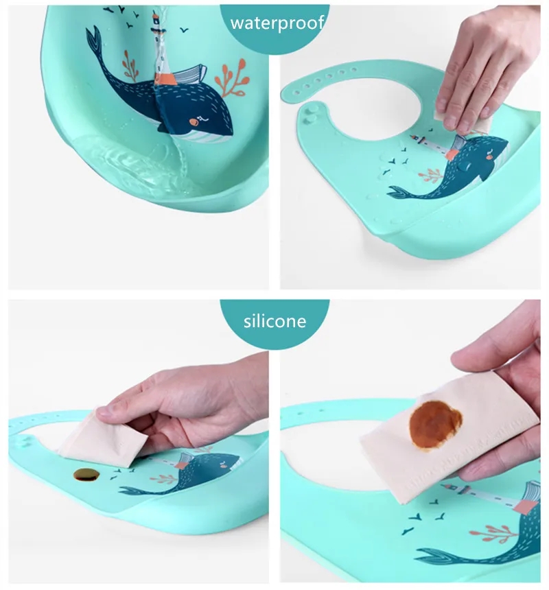 Детские Водонепроницаемые силиконовые нагрудники для маленьких детей