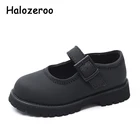 Туфли детские из натуральной кожи, мягкие, черные, на плоской подошве, весна 2021