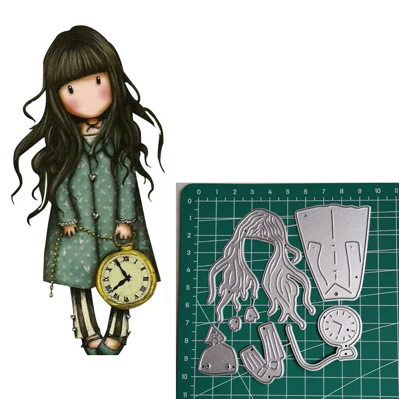 80 держа часы девушка трафареты для diy скрапбукинга штампы Новые поступления