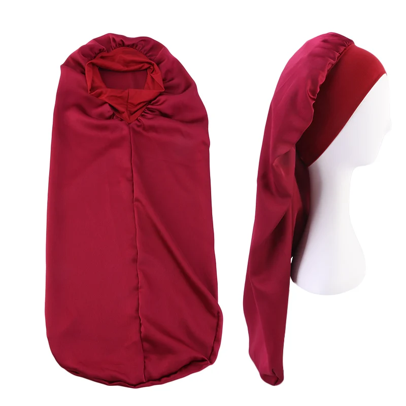 Новые эластичные широкие полосы Атлас капот сна Ночное Кепки шелковистые