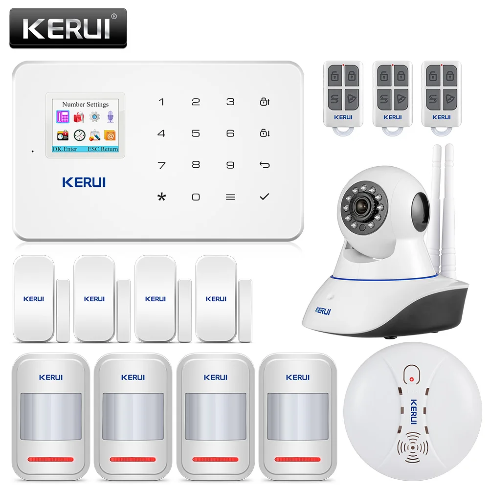 Беспроводная домашняя GSM система охранной сигнализации KERUI IP камера безопасности
