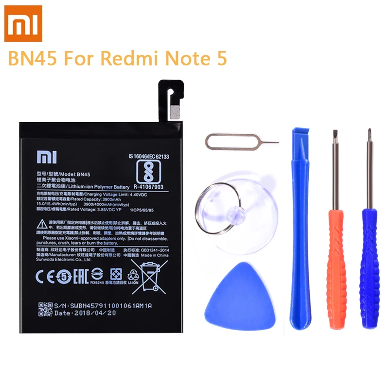 Оригинальный аккумулятор для телефона BM46 BM45 BN45 BN41 BN43 Xiaomi Redmi Note 5 4 4X 3 2 Hongmi Note2
