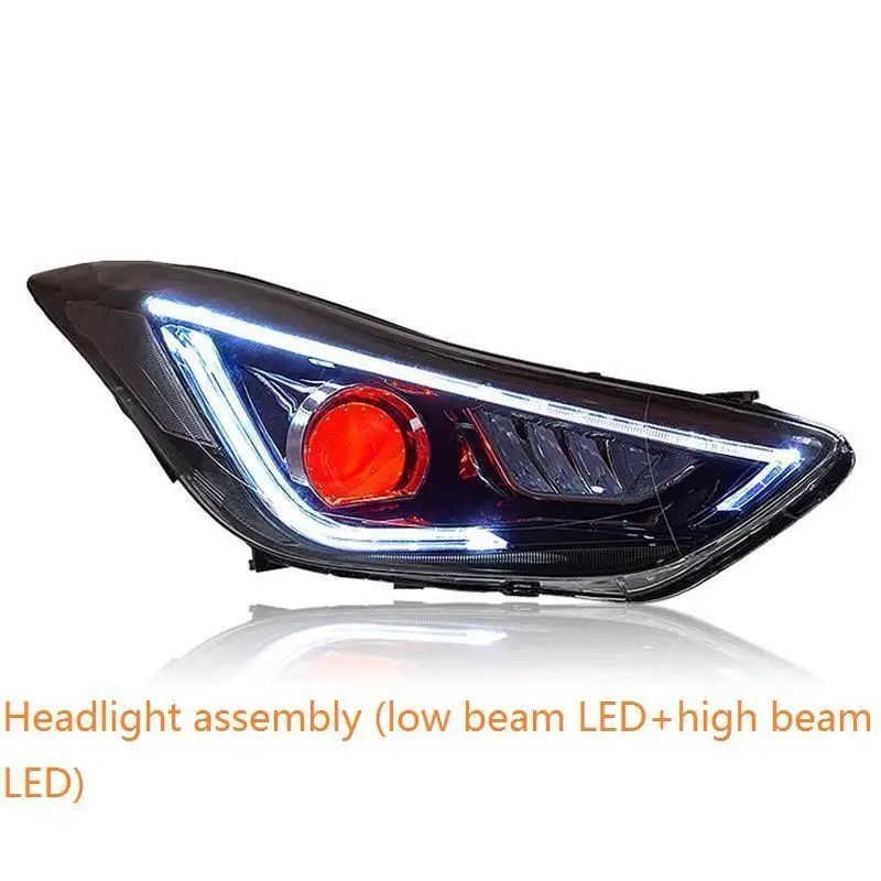 MODEL I Автомобильные Внешние Luces Neblineros Para Автомобильные светодиодные Drl фары Задние Автомобильные фары в сборе 12 13 14 15 для hyundai Elantra - Цвет: MODEL I