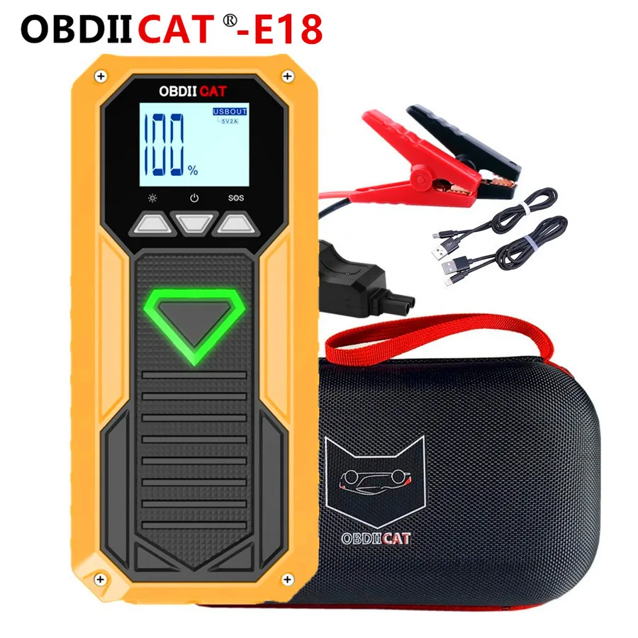 

Newest E18 Car Jump Starter Portable Emergency Charger Battery Power Bank Car Booster Starting Device for Gasoline & Diesel
