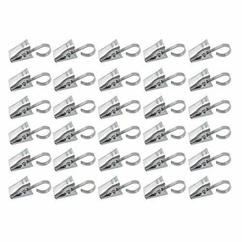 

30Pcs Stainless Steel Curtain Clips Metal Hanging Hook For Curtain Photo Durable